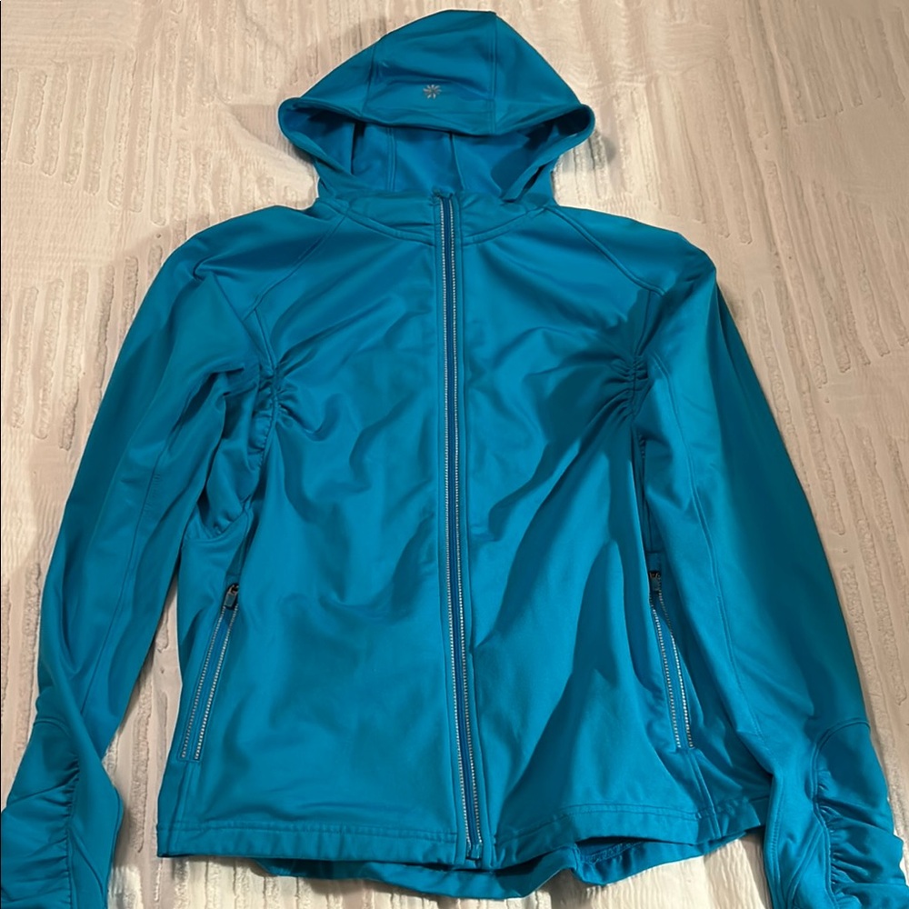 Athleta Blue Hooded Jacket size L